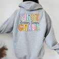 First Grade Dream Team First Day Of School Teacher Students Women Oversized Hoodie Back Print Sport Grey