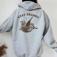 Raccoon Stay Trashy Vintage 90S Trash Panda Raccoon Women Oversized Hoodie Back Print Sport Grey