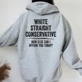 Republican White Straight Conservative Women Oversized Hoodie Back Print Sport Grey