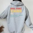 Social Studies Teacher Definition For Men Women Oversized Hoodie Back Print Sport Grey