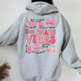 Girls 3Rd Grade Vibes Coquette Bow Back To School Teacher Women Oversized Hoodie Back Print Sport Grey