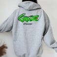 Globo De Cocodrilo Low Cost Divertido Sarcasmo De Marca Sarcástico Cuello Women Oversized Hoodie Back Print Sport Grey