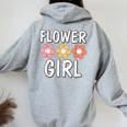 Groovy Flower Girl Proposal Wedding Bridesmaid Bridal Shower Women Oversized Hoodie Back Print Sport Grey Groovy Flower Girl Proposal Wedding Bridesmaid Bridal Shower Women Oversized Hoodie Back Print Sport Grey