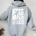 Handball Compleanno Nata Nel 1955 Giocatore Di Pallamano Felpa con cappuccio oversize da donna con stampa posteriore Sport Grey