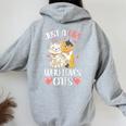 Just A Girl Who Loves Cats Cute Cat Lover Women Oversized Hoodie Back Print Sport Grey