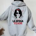 La Sposa Team Maglia Amiche Divertenti Regalo Amica Gadget Felpa con cappuccio oversize da donna con stampa posteriore Sport Grey