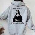 Leonardo Dainci Di Mona Lisa Is My Homegirl Fun Felpa con cappuccio oversize da donna con stampa posteriore Sport Grey