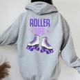 Pattini A Rotelle Della Ragazza Del Rullo Pattinaggio Divertente Ragazze Felpa con cappuccio oversize da donna con stampa posteriore Sport Grey