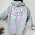 Peace Out Ten I'm 11 Eleven Year Old Girl 11Th Birthday Women Oversized Hoodie Back Print Sport Grey