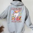 Progress Is Not Linear Sped Ed Special Education Teacher Women Oversized Hoodie Back Print Sport Grey