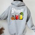 Prost Beer Con Bandiera Tedesca Oktoberfest Felpa con cappuccio oversize da donna con stampa posteriore Sport Grey