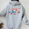 Proud Dog Mom Acquerello Paw Print Festa Della Mamma Cucciolo Proprietario Felpa con cappuccio oversize da donna con stampa posteriore Sport Grey