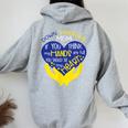 Sindrome Di Down Mamma Felpa con cappuccio oversize da donna con stampa posteriore Sport Grey
