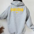 Svezia Bandiera Uomini Donne Bambini Svezia Felpa con cappuccio oversize da donna con stampa posteriore Sport Grey