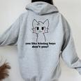 Ti Piace Baciare Le Ragazze Non Sei Divertente Boykisser Felpa con cappuccio oversize da donna con stampa posteriore Sport Grey