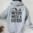 Witch With A Hitch Camping Van Rv Camper Mom Women Oversized Hoodie Back Print Sport Grey