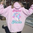 Alpha Unicorn Maschio Arcobaleno Cool Sarcastico Ironico Umorismo Strano Felpa con cappuccio oversize da donna con stampa posteriore Light Pink