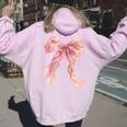 Baby Pink Bow Cute Coquette Preppy Clean Girl Women Women Oversized Hoodie Back Print Light Pink
