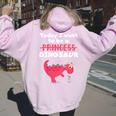 Bambino Carino Dinosauro Per Ragazze Felpa con cappuccio oversize da donna con stampa posteriore Light Pink