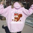 Con Scoiattolo Just A Girl Who Loves Squirrels Maglia A Manica Felpa con cappuccio oversize da donna con stampa posteriore Light Pink