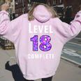 Donna Regali Di 18 ° Compleanno Per Ragazza Di 18 Anni Felpa con cappuccio oversize da donna con stampa posteriore Light Pink