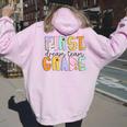 First Grade Dream Team First Day Of School Teacher Students Women Oversized Hoodie Back Print Light Pink