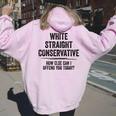 Republican White Straight Conservative Women Oversized Hoodie Back Print Light Pink
