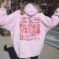 Girls 3Rd Grade Vibes Coquette Bow Back To School Teacher Women Oversized Hoodie Back Print Light Pink