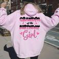 Grandpa Of The Birthday Girl Family Matching Party Women Oversized Hoodie Back Print Light Pink
