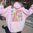 Groovy In My 6Th Birthday Era Six 6 Years Old Birthday Women Oversized Hoodie Back Print Light Pink