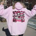 Horror Girl In October We Wear Pink Breast Cancer Halloween Women Oversized Hoodie Back Print Light Pink