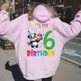 It's My 6Th Birthday Panda 6 Anni Ragazzi Ragazze Bambini Felpa con cappuccio oversize da donna con stampa posteriore Light Pink