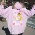 Just A Girl Who Loves Cats Cute Cat Lover Women Oversized Hoodie Back Print Light Pink
