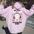 K-Pop Per Ragazze & Donne Regali K-Pop Felpa con cappuccio oversize da donna con stampa posteriore Light Pink