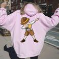 Oktoberfest Lederhosen Dabbing T Beer Cameriere Dab Felpa con cappuccio oversize da donna con stampa posteriore Light Pink