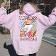 Progress Is Not Linear Sped Ed Special Education Teacher Women Oversized Hoodie Back Print Light Pink