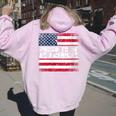 Proud To Be An American 4Th Of July Usa Flag Patriotic Women Oversized Hoodie Back Print Light Pink