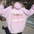 Retirement Retired I Worked My Whole Life For This Women Oversized Hoodie Back Print Light Pink