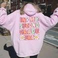 In My Second Grade Era Cute Groovy 2Nd Grade Back To School Women Oversized Hoodie Back Print Light Pink