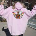 Tequila Sunrise Western Life Desert Vibes Tequila Drinking Women Oversized Hoodie Back Print Light Pink