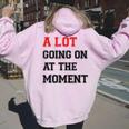 Un Sacco Di Cose In Corso Al Momento Per Uomini Donne Bambini Felpa con cappuccio oversize da donna con stampa posteriore Light Pink