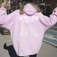 Vacaciones En Winslow Arizona Cactus Desert Manga Larga Women Oversized Hoodie Back Print Light Pink