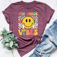 First Day Of School Fourth Grade Vibes Smiles Back To School Bella Canvas T-shirt Heather Maroon