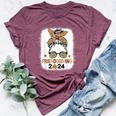 Friends Giving 2024 Thanksgiving Friendsgiving Messy Bun Bella Canvas T-shirt Heather Maroon