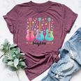 Girl Taylor First Name Personalized Groovy 80'S Pink Bella Canvas T-shirt Heather Maroon