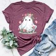 Halloween Ghost Flower Costume Girls Halloween Bella Canvas T-shirt Heather Maroon