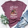 Just A Girl Who Loves Horses Vintage Horse Bella Canvas T-shirt Heather Maroon