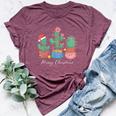 Merry Christmas Cactus Tree Lights Cactus Lover Xmas Bella Canvas T-shirt Heather Maroon
