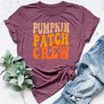 Pumpkin Patch Crew Matching Family Halloween Groovy Bella Canvas T-shirt Heather Maroon