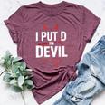 I Put D In Devil Halloween Matching Couple Women Bella Canvas T-shirt Heather Maroon